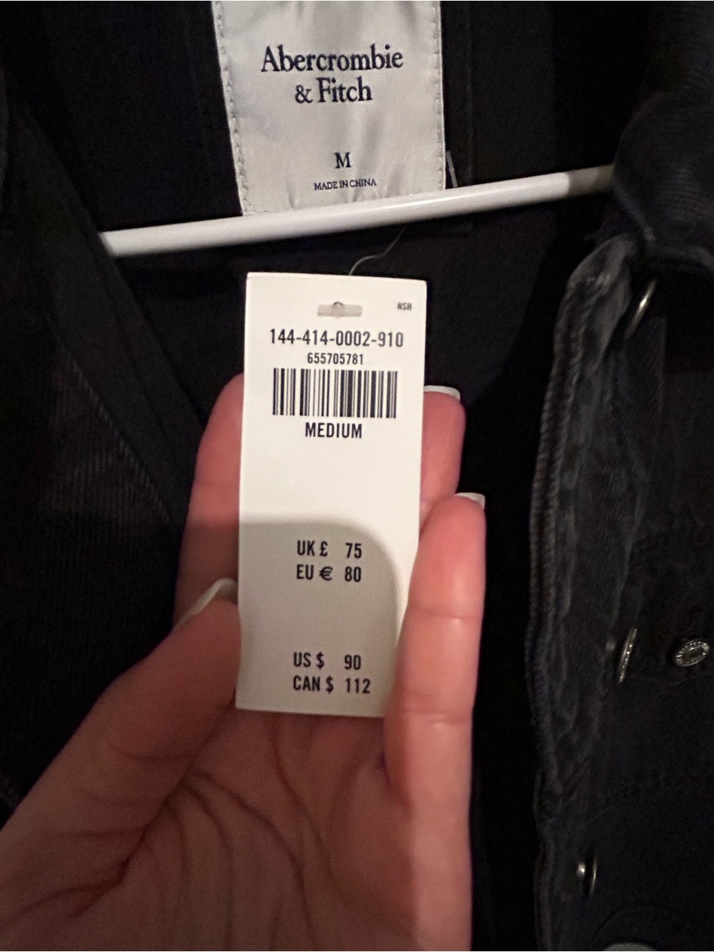 Abercrombie & Fitch Black Cropped Denim Jacket - Picture 7 of 7